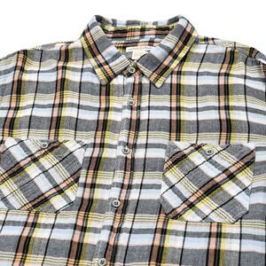 Carbon 2 Cobalt Shirt Mens Large Plaid Work Flannel Long Sleeve Button Up Casual